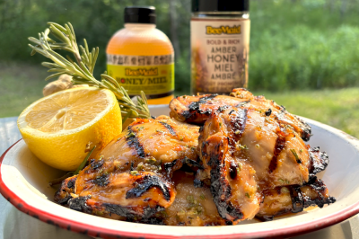 Honey Lemon Rosemary BBQ Chicken Thighs
