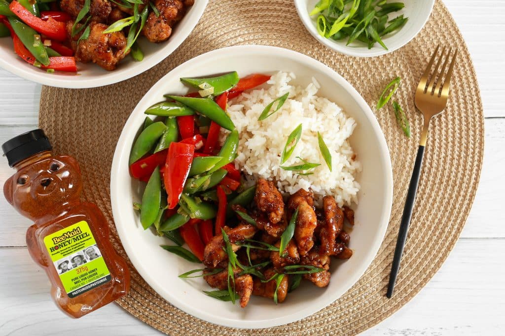 Honey Orange Ginger Chicken Bowl - BeeMaid