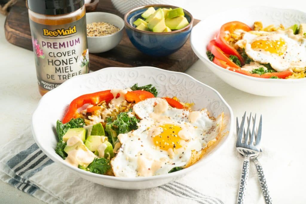 Breakfast Bowl with Honey Tahini Sauce - BeeMaid