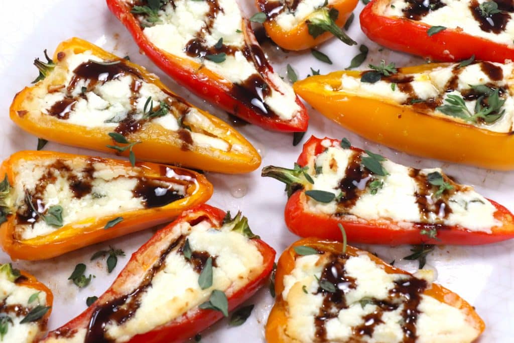 Honey Balsamic Goat Cheese Stuffed Peppers - BeeMaid