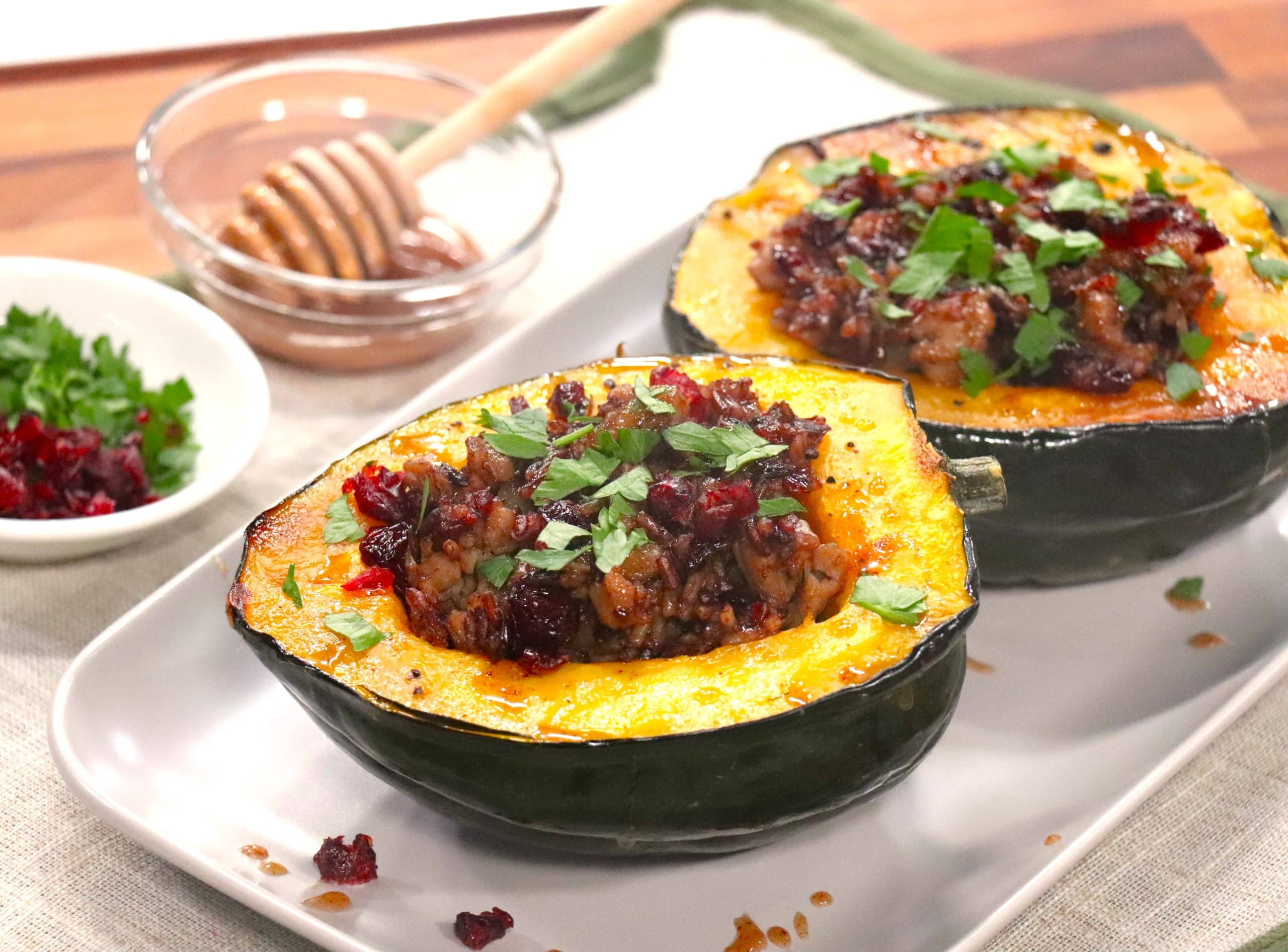 Featured image for “Sausage & Wild Rice Stuffed Acorn Squash”