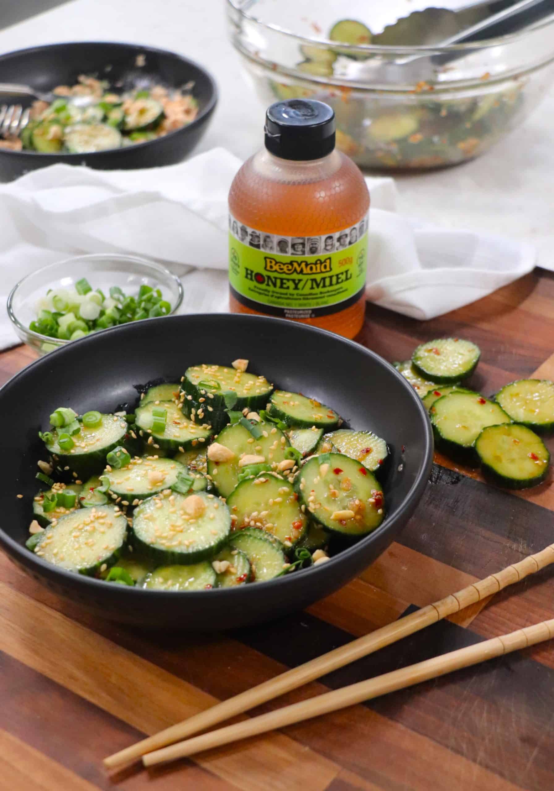 Featured image for “Honey Sesame Cucumber Salad”
