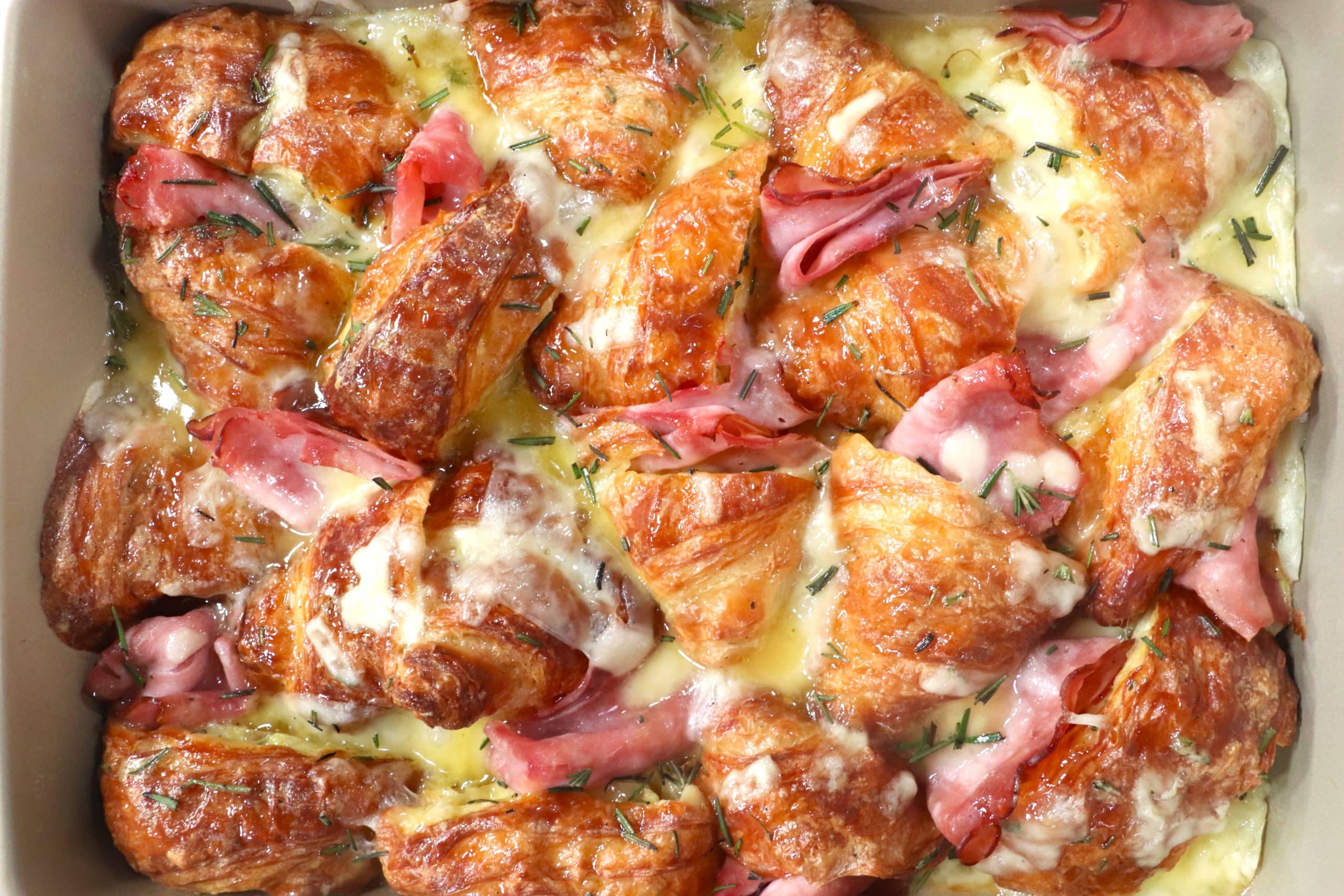 Featured image for “Cheesy Honey Ham Croissant Bake”