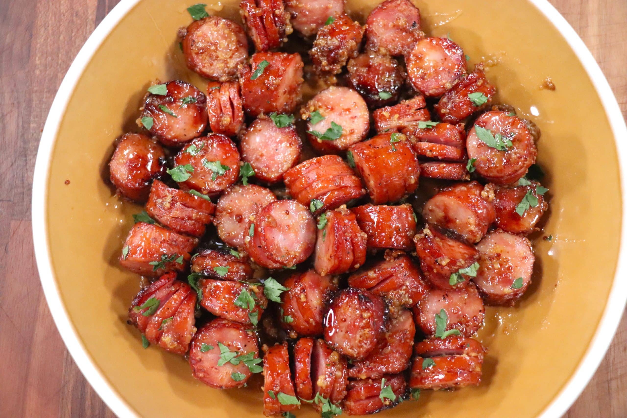 Featured image for “Honey Mustard Hasselback Kielbasa”